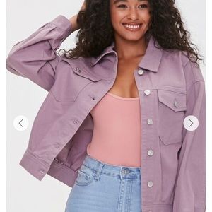 purple over jean jacket